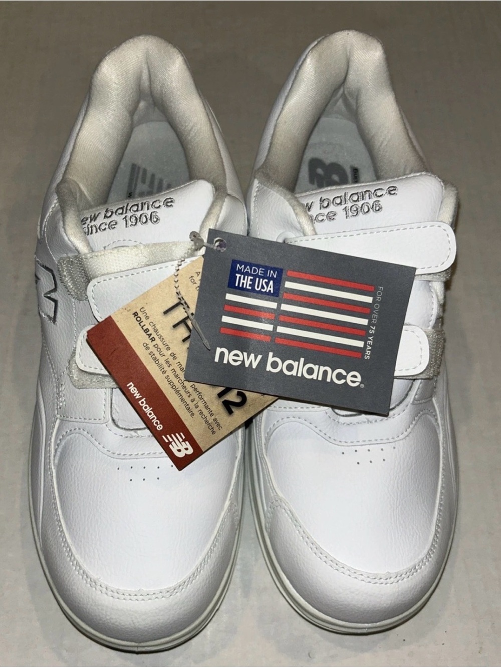 New Balance Men’s MW812VW Walking Sneaker 11 US Easy Lace-Free Strap Shoes White